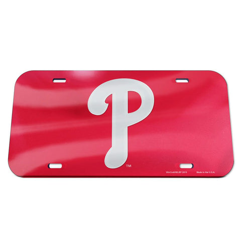 Philadelphia Phillies Laser Engraved License Plate - Red