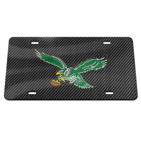 Philadelphia Eagles Retro Laser Engraved License Plate - Carbon Fiber