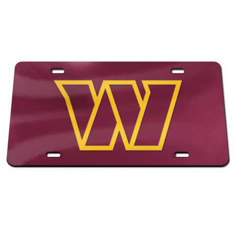 Washington Commanders Laser Engraved License Plate - Maroon