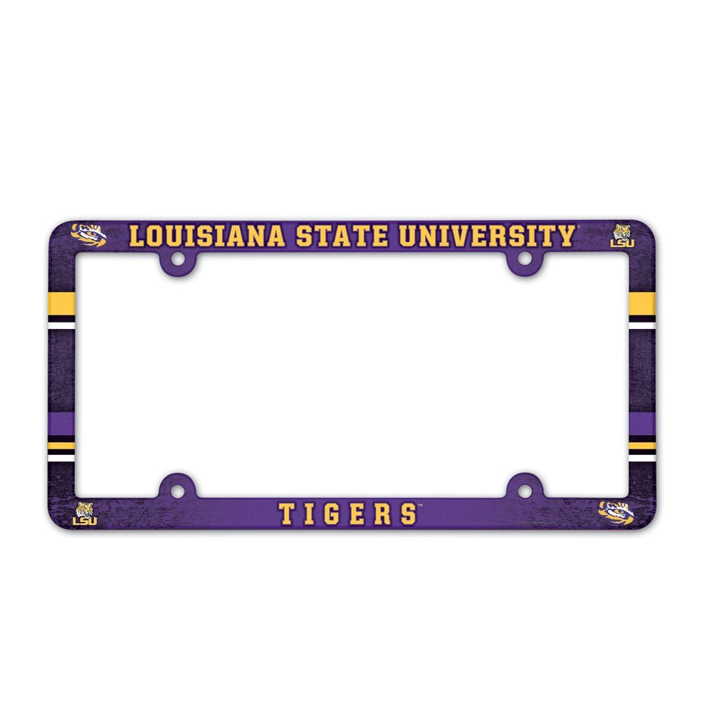LSU Tigers Color Plastic License Plate Frame