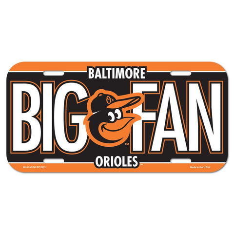 Baltimore Orioles Plastic License Plate