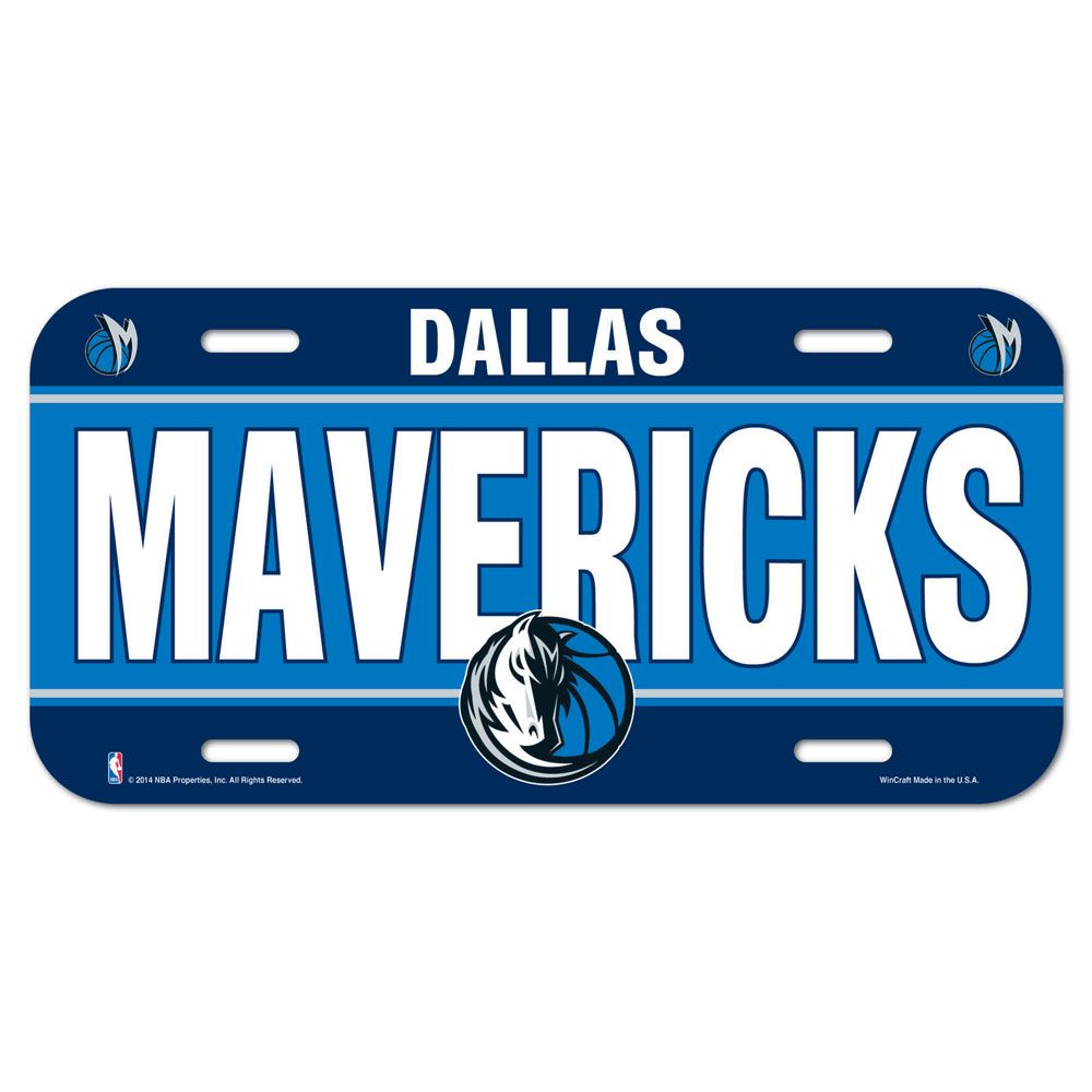 Dallas Mavericks Plastic License Plate
