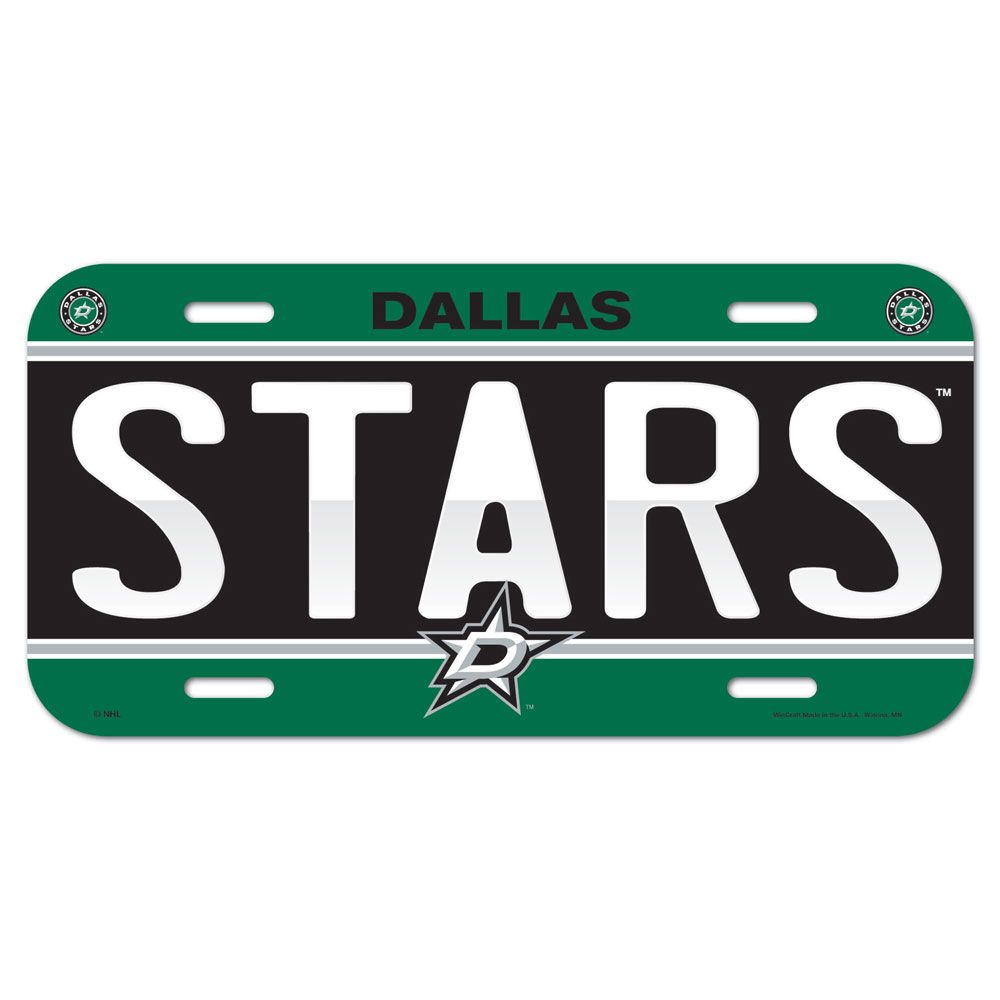 Dallas Stars Plastic License Plate