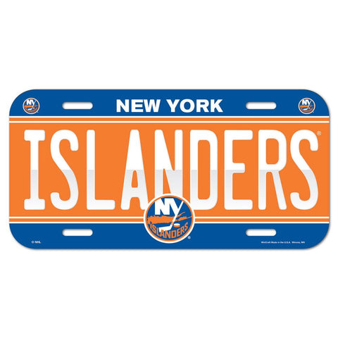 New York Islanders Plastic License Plate