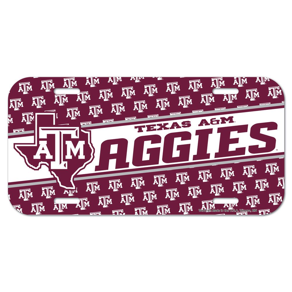 Texas A&M Aggies Plastic License Plate