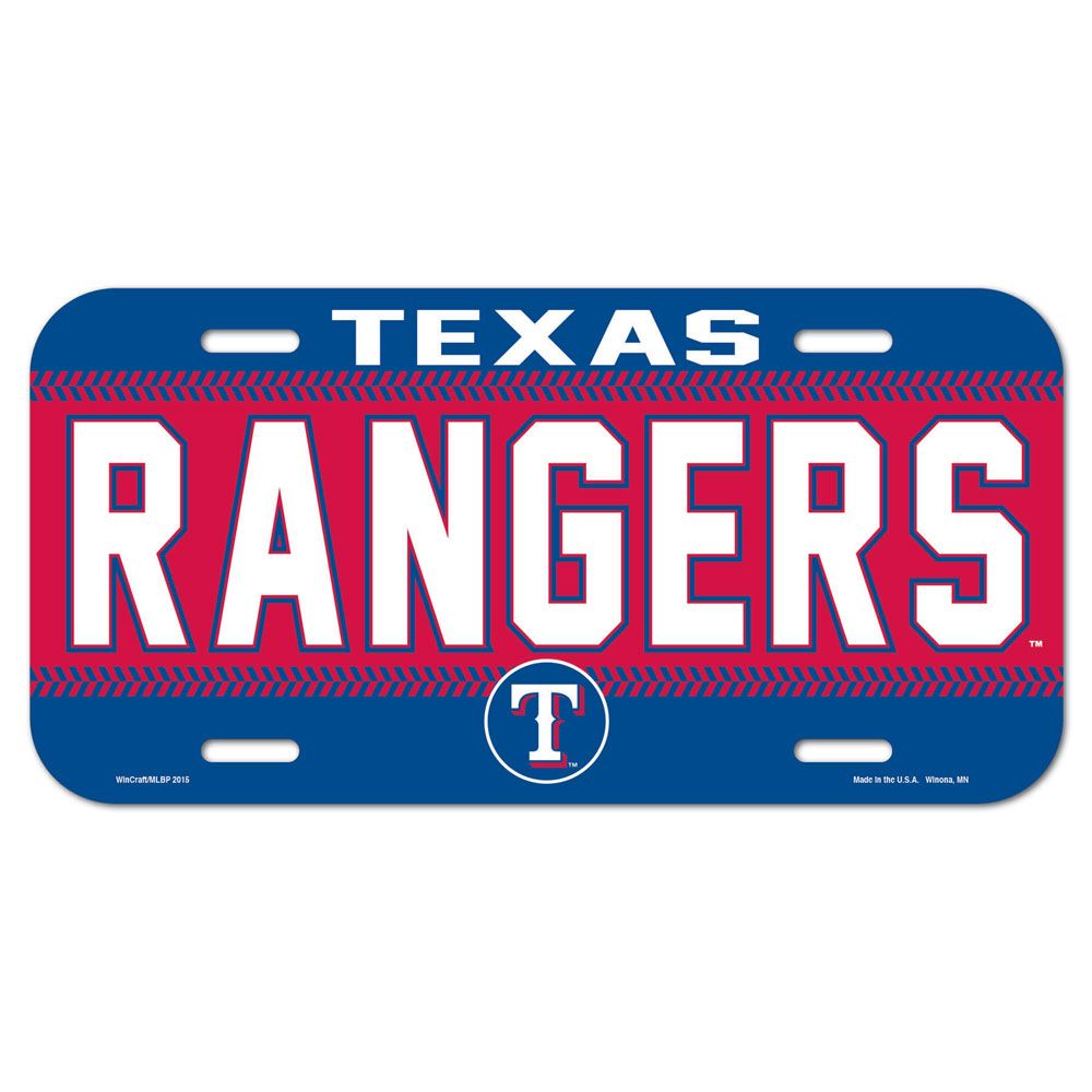 Texas Rangers Plastic License Plate