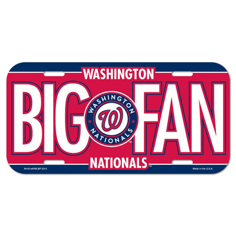 Washington Nationals Plastic License Plate