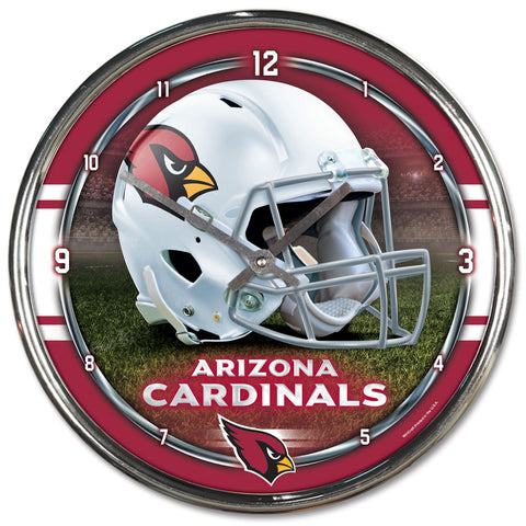 Arizona Cardinals Round Chrome Clock