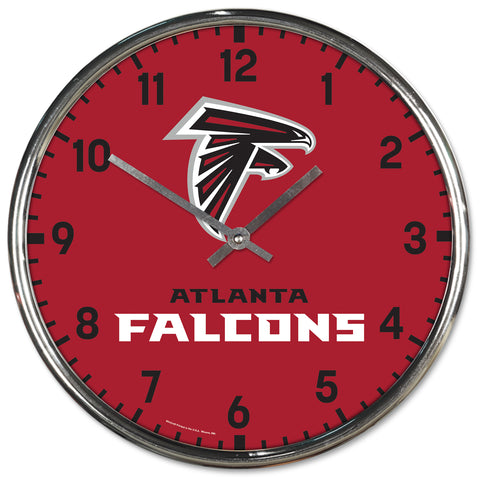 Atlanta Falcons Round Chrome Clock