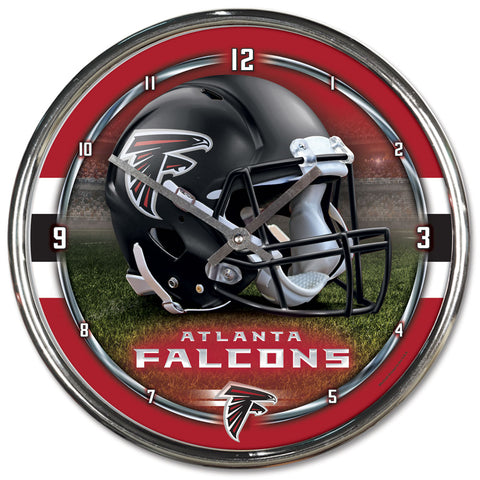 Atlanta Falcons Round Chrome Clock