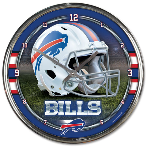 Buffalo Bills Round Chrome Clock