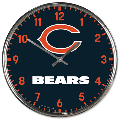 Chicago Bears Round Chrome Clock