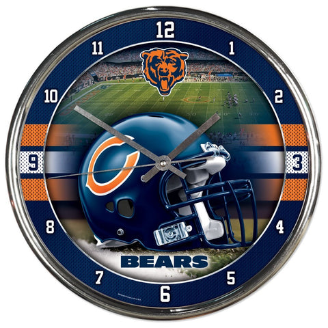 Chicago Bears Round Chrome Clock