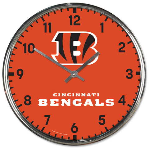 Cincinnati Bengals Round Chrome Clock