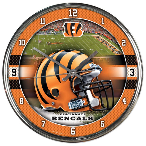 Cincinnati Bengals Round Chrome Clock