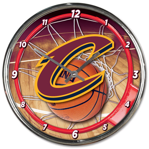 Cleveland Cavaliers Round Chrome Clock