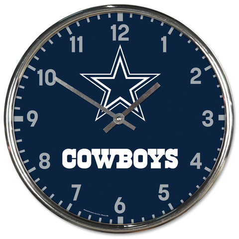 Dallas Cowboys Round Chrome Clock