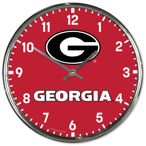 Georgia Bulldogs Round Chrome Clock