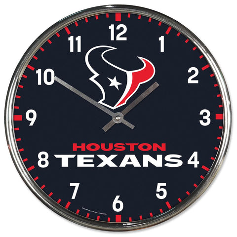 Houston Texans Round Chrome Clock