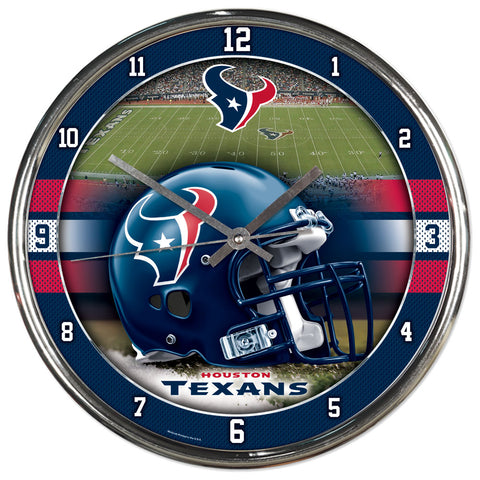 Houston Texans Round Chrome Clock