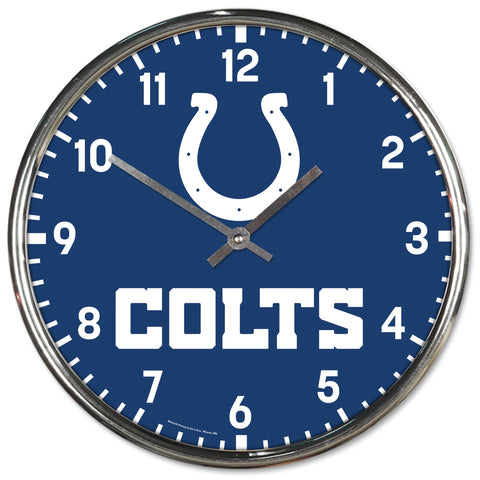 Indianapolis Colts Round Chrome Clock