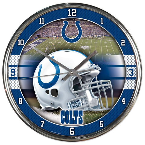 Indianapolis Colts Round Chrome Clock