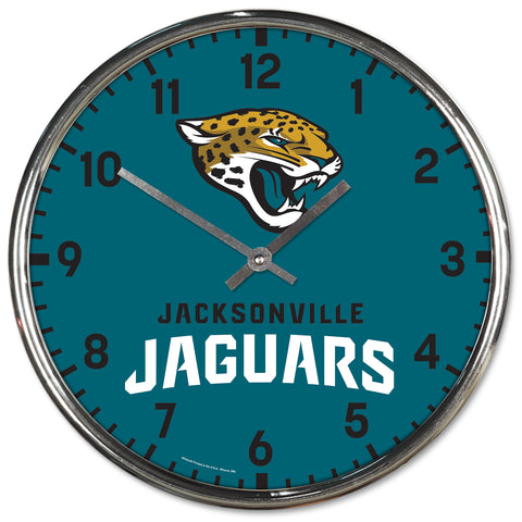 Jacksonville Jaguars Round Chrome Clock