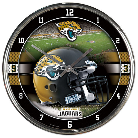 Jacksonville Jaguars Round Chrome Clock