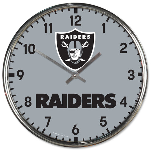 Las Vegas Raiders Round Chrome Clock