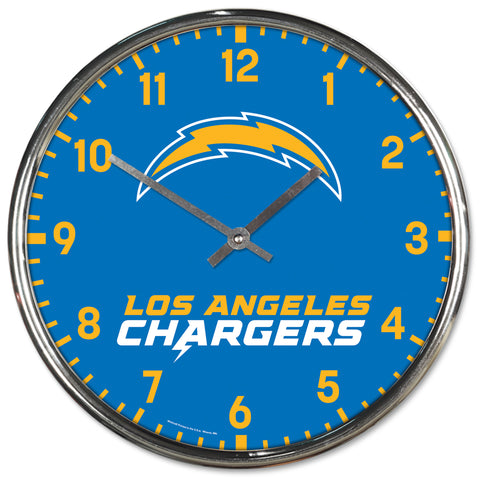 Los Angeles Chargers Round Chrome Clock