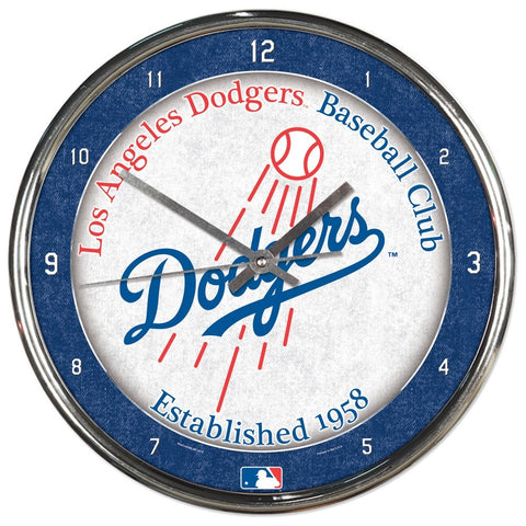 Los Angeles Dodgers Round Chrome Clock
