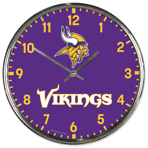 Minnesota Vikings Round Chrome Clock