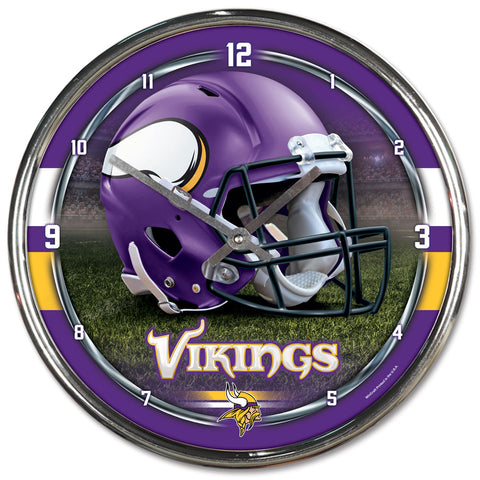 Minnesota Vikings Round Chrome Clock