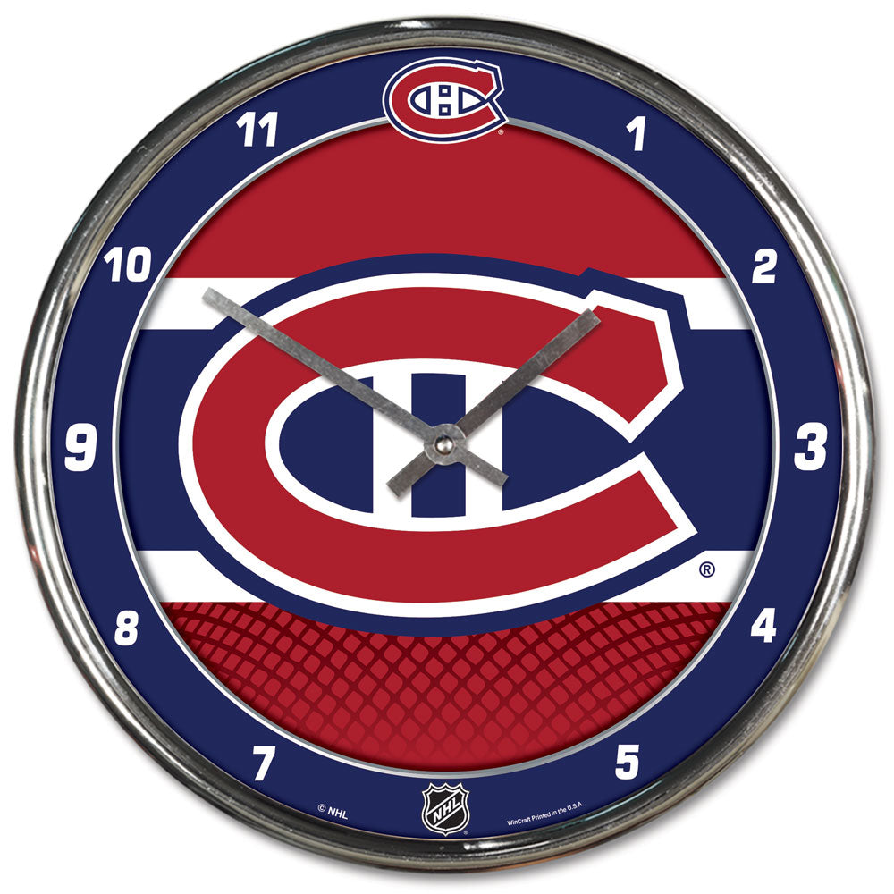 Montreal Canadiens Round Chrome Clock