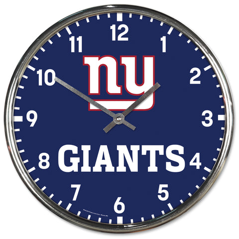 New York Giants Round Chrome Clock