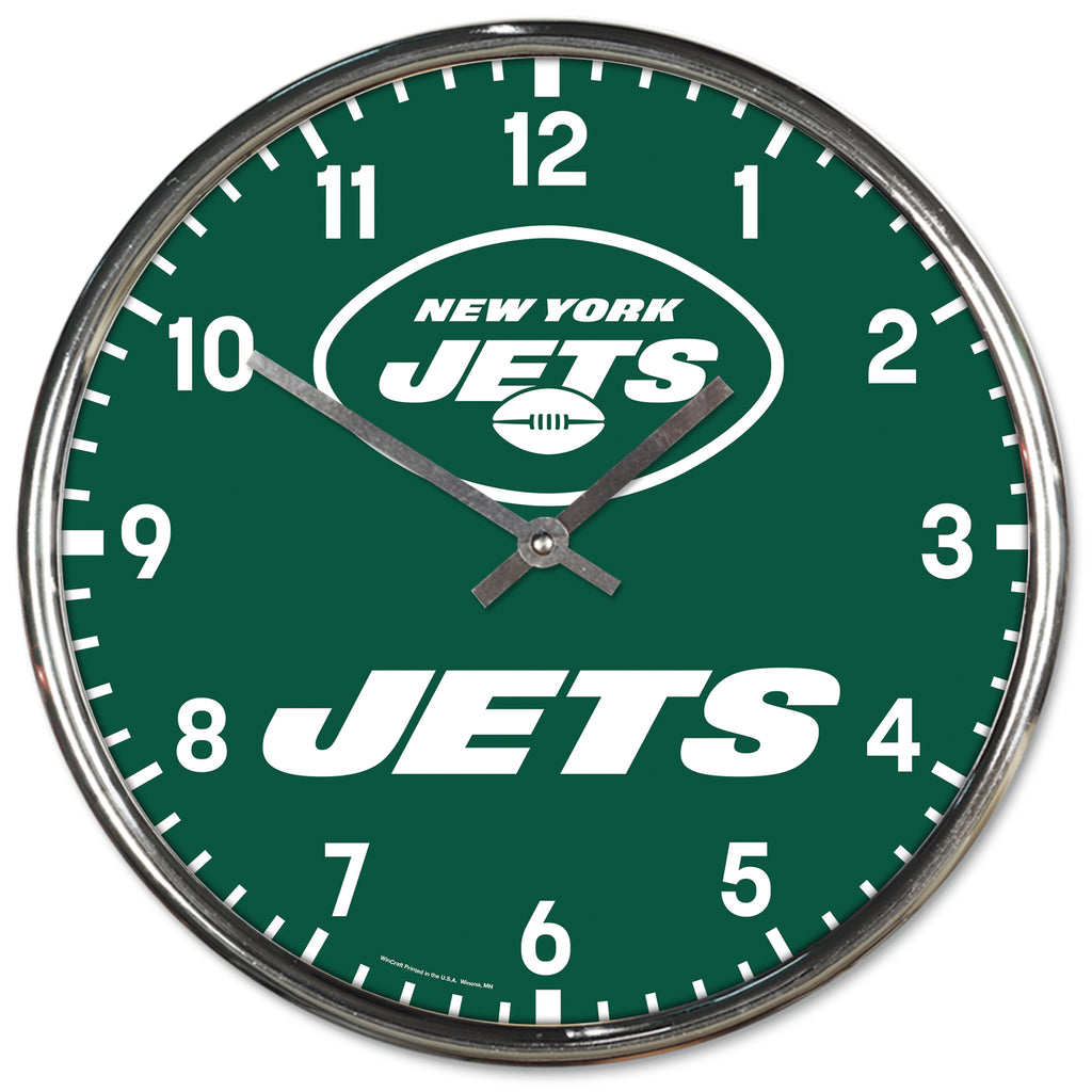 New York Jets Round Chrome Clock