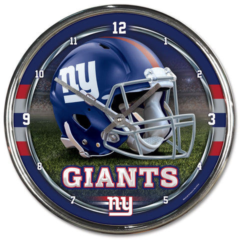 New York Giants Round Chrome Clock