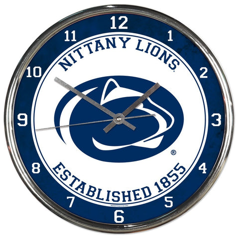 Penn State University Round Chrome Clock