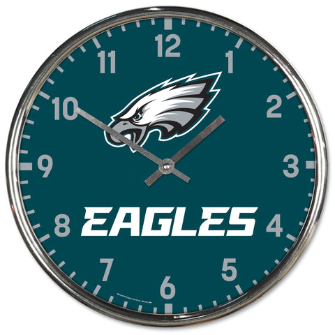 Philadelphia Eagles Round Chrome Clock