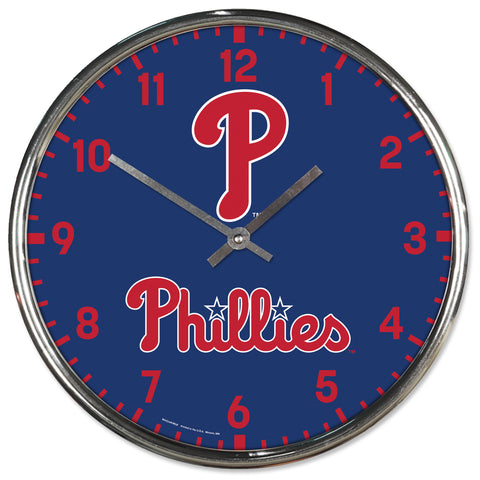 Philadelphia Phillies Round Chrome Clock