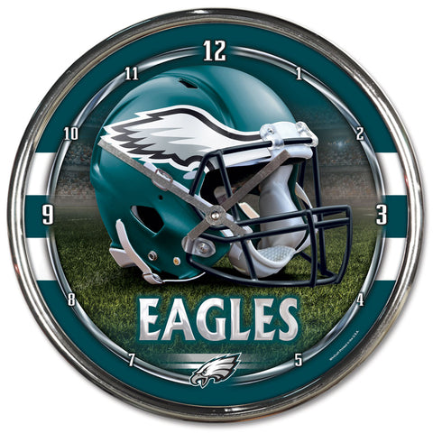 Philadelphia Eagles Round Chrome Clock