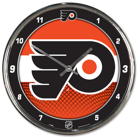Philadelphia Flyers Round Chrome Clock