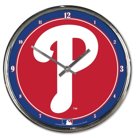 Philadelphia Phillies Round Chrome Clock