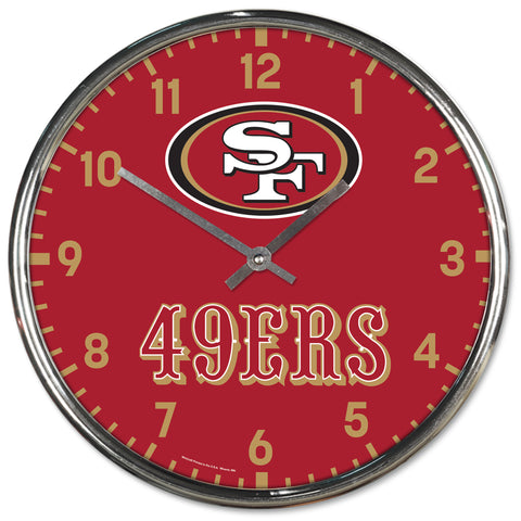 San Francisco 49ers Round Chrome Clock