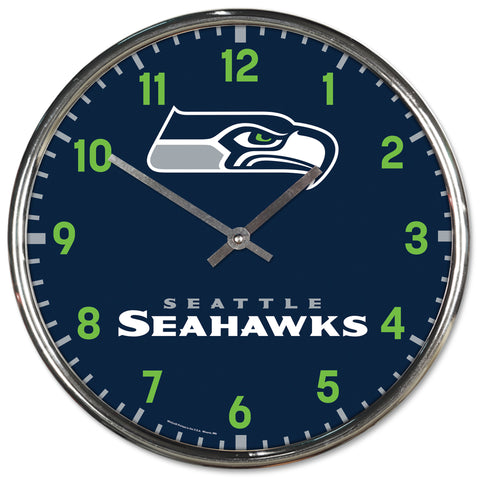 Seattle Seahawks Round Chrome Clock