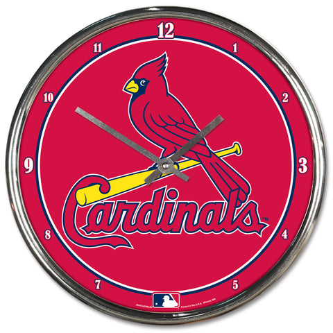 St. Louis Cardinals Round Chrome Clock