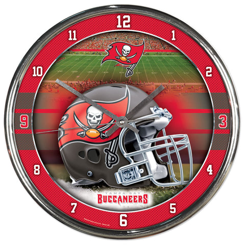 Tampa Bay Buccaneers Round Chrome Clock