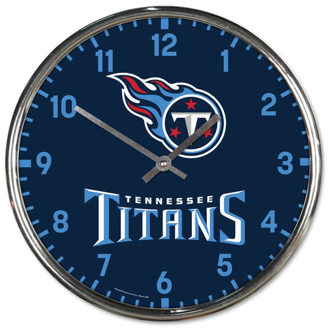 Tennessee Titans Round Chrome Clock