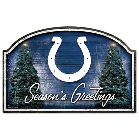 Indianapolis Colts Season's Greetings Wooden Sign