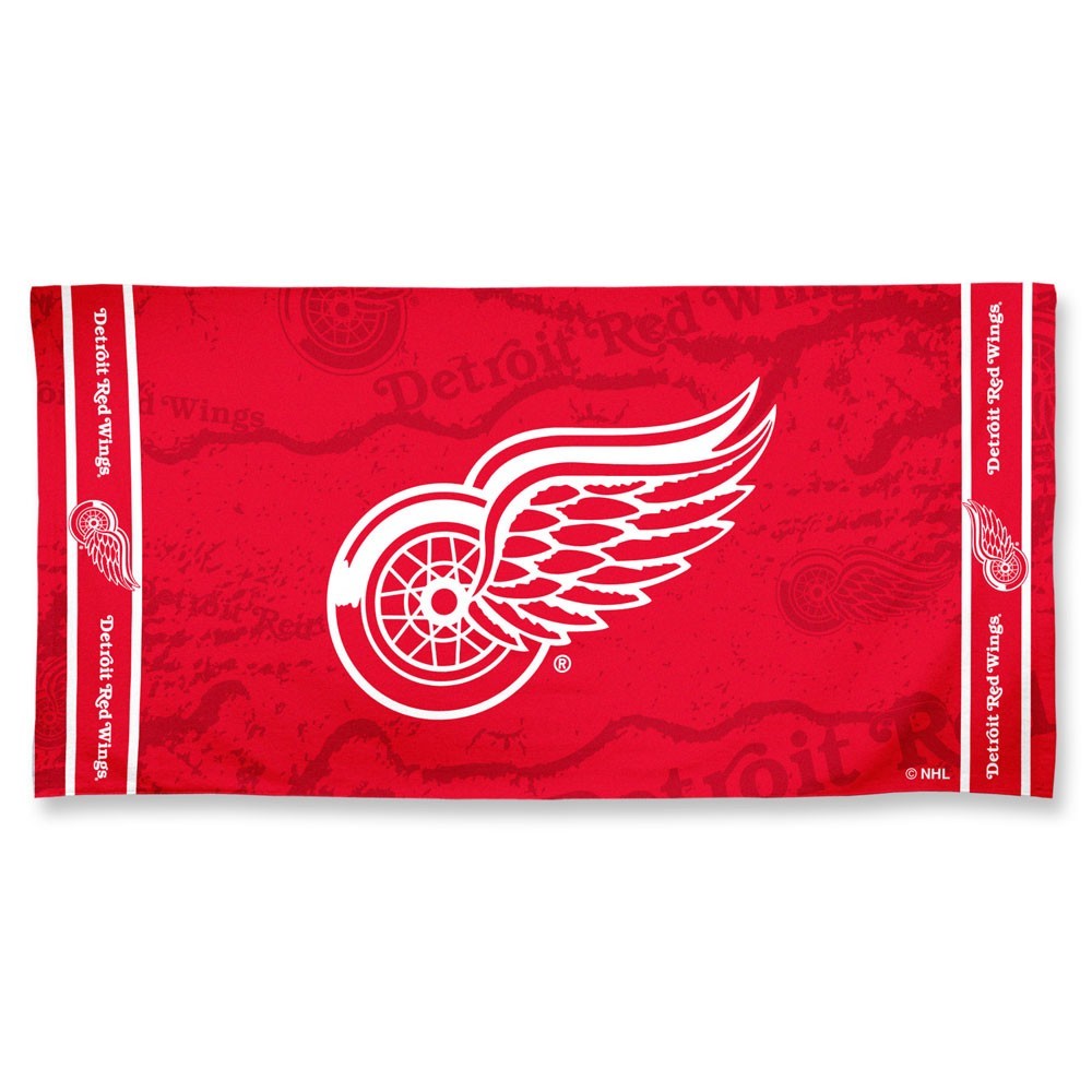 Detroit Red Wings Shadow Logo Beach Towel